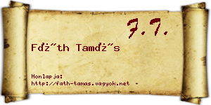 Fáth Tamás névjegykártya
